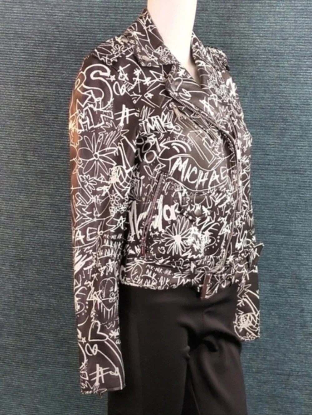 MK Graffiti Moto Jacket 100% Lamb Leather